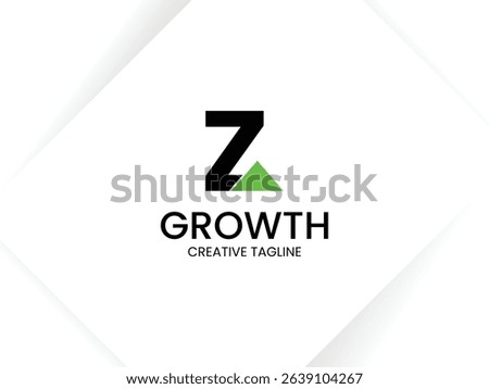 Simple and minimalist monogram letter Z growth logo. Initial Z with arrow up for invest and finance logo