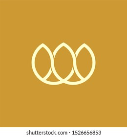 simple minimalist monogram lotus logo 