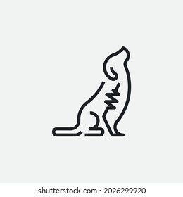 Simple minimalist monoline dog logo. Perfect logo for pets healthcare or everything about pets