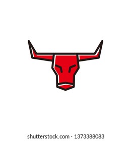 simple minimalist monoline, outline, line art bull, cow, buffalo logo design vector template illustration. animal wildlife symbol icon