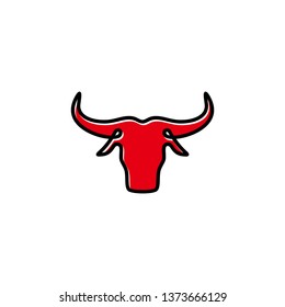 simple minimalist monoline, outline, line art bull, cow, buffalo logo design vector template illustration. animal wildlife symbol icon