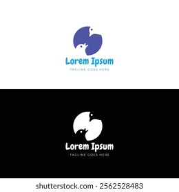 Simple Minimalist Mother Bird Feeding Her Chick for Nutrition Icon Illustration Logo Design Vector