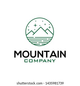 Simple and minimalist mountain logo design inspiration template
