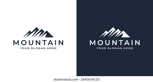 simple minimalist mountain logo design