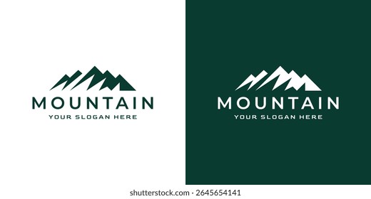 simple minimalist mountain logo design