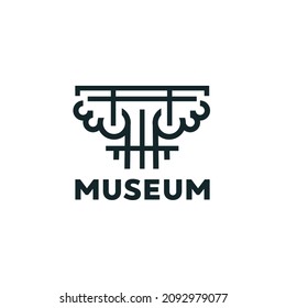 simple minimalist museum outline vector, luxury logo Perfect for galleries and museum art
