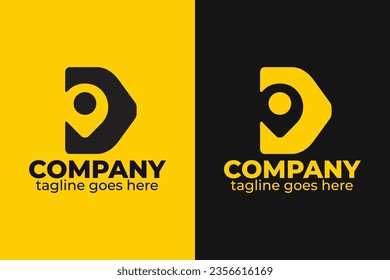 Simple minimalist negative space logo of location and train symbol for business and company