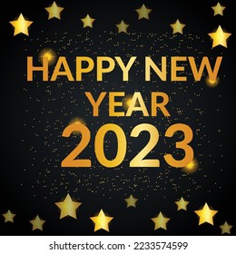 Simple minimalist new year banner design. Happy new year card with greeting inscription. 