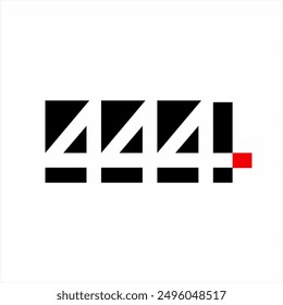 Einfache minimalistische Nummer 444 Logo-Design.