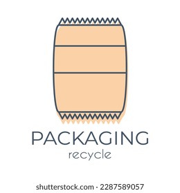 Simple minimalist orange chips packaging icon on a white background