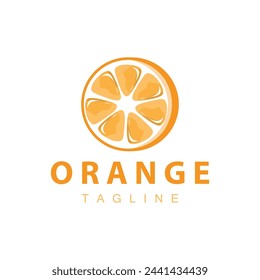 Plantilla de ilustración de bebida de fruta de naranja fresca de diseño de planta de jardín de logotipo de naranja simple minimalista