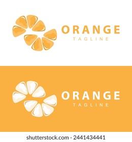 Simple minimalist orange logo garden plant design fresh orange fruit drink illustration template