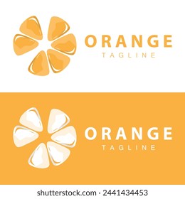 Plantilla de ilustración de bebida de fruta de naranja fresca de diseño de planta de jardín de logotipo de naranja simple minimalista