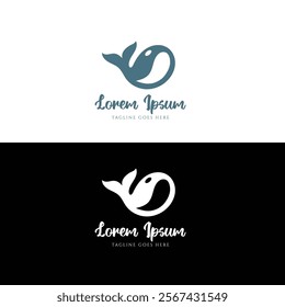 Simple Minimalist Orca Whale Shape Coffee Bean For Ocean Beach Cafe Bistro Logo Design Vector 