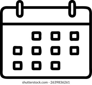Simple Minimalist Outline Calendar Schedule Reminder Icon Symbol Design
