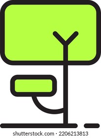 Simple Minimalist Outline Green Tree Vector