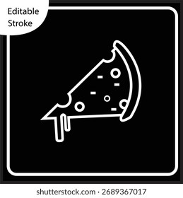 Simple, minimalist outline icon featuring a triangular cut sandwich, likely a toastie or club sandwich, with filling visible. The design is clean and the stroke is editable, making it perfect for food