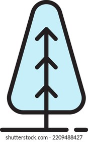 Simple Minimalist Outline Winter Tree Vector