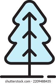 Vector de árbol de invierno de contorno minimalista simple