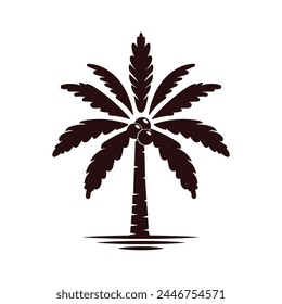 Simple Minimalist Palm Oil, Palm Date or Coconut Illustration Symbol 