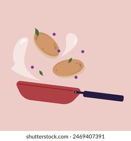 Simple and minimalist pancake illustration