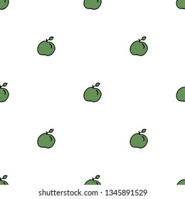 Simple minimalist pattern with green apples. Seamless  design for fabric, cover, banner, interior, children's clothing, print for packaging cosmetics, gift packaging