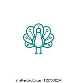 simple minimalist peacock logo design