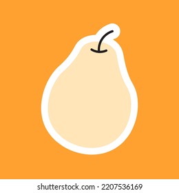 Simple Minimalist Pear Vector Illustration