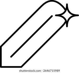 Simple minimalist pencil star icon black and white design