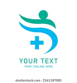 Simple And Minimalist People Icon Healthcare Medical Logo Vector Art Illustration