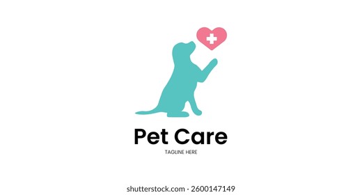 simple and minimalist pet care logo and icon design