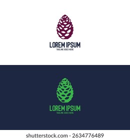 Simple Minimalist Pine Cone Illustration Logo Design Vector