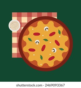 Ilustración de pizza simple y minimalista