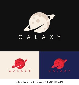 simple minimalist planet galaxy logo design
