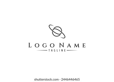 Simple minimalist planet orbit logo concept