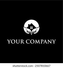 simple and minimalist plant house logo concept