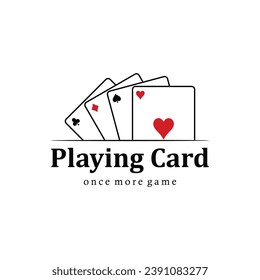 Simple Minimalist Poker Fun Game Playing Card for Gamble Bet Casino Sport Club Logo Design Vector