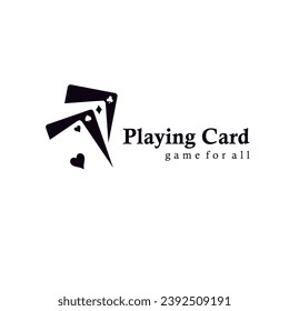 Simple Minimalist Poker Fun Game Playing Card for Gamble Bet Casino Sport Club Logo Design Vector