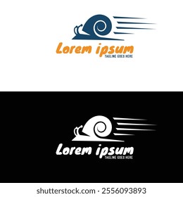 Simple Minimalist Quick Fast Gastropod Snail Slug Turbo Logo Design Vector