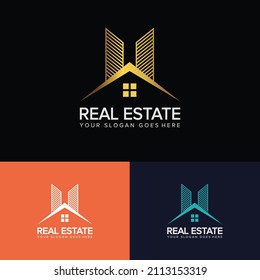 Logotipo de vector inmobiliario simple y minimalista