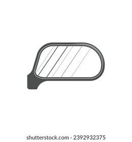 Simple Minimalist Rear View Car Mirror Reflection Icon Illustration Vector