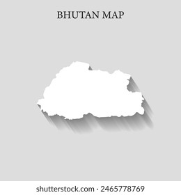 Simple and Minimalist region map of  Bhutan