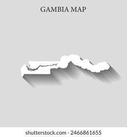 Simple and Minimalist region map of Gambia