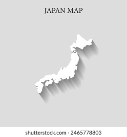 Simple and Minimalist region map of  Japan 