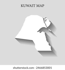 Simple and Minimalist region map of Kuwait