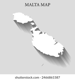 Simple and Minimalist region map of Malta