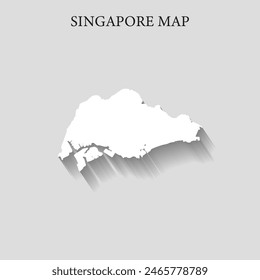 Simple and Minimalist region map of  Singapore