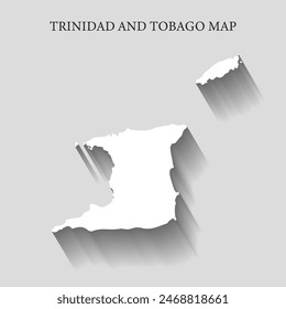 Simple and Minimalist region map of Trinidad and Tobago