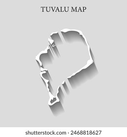 Simple and Minimalist region map of Tuvalu