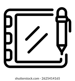 Simple and minimalist representation of a graphic tablet, a tool often used by designers for digital art creation